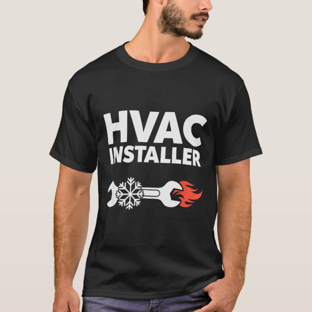 Hvac Installer Funny Hvac Tech Technician Father D T-Shirt (Front)