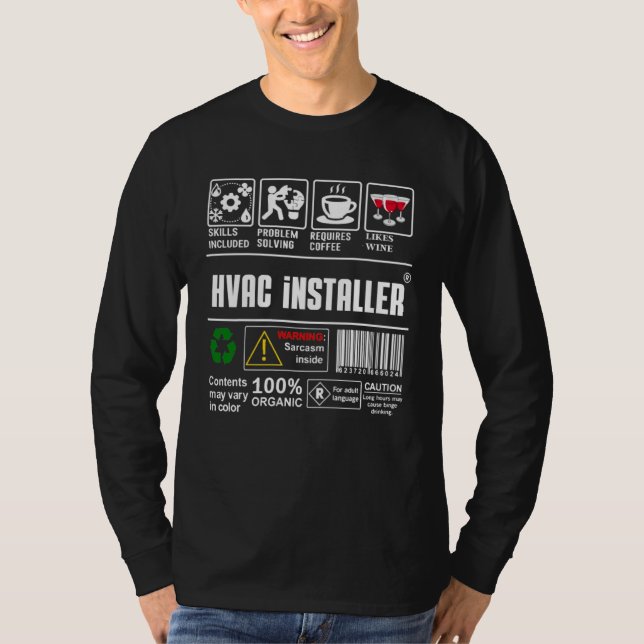 HVAC installer Packaging & Handling Label Coffee W T-Shirt (Front)
