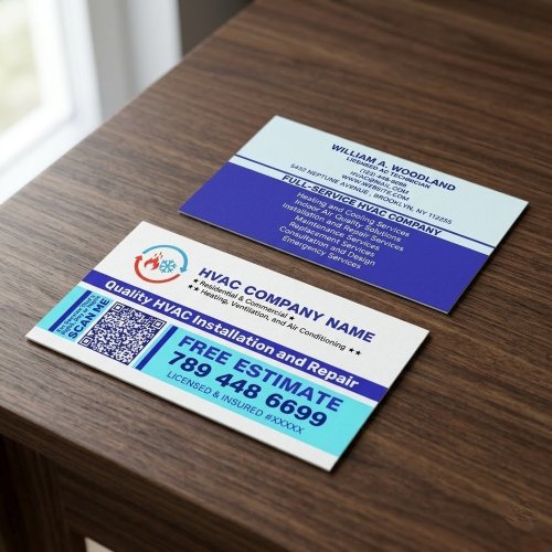 HVAC Logo &amp; Qr Code &amp; Slogans | Install &amp; Repair Business Card