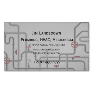 HVAC Mechanical Plumbing Custom   Business Card Magnet