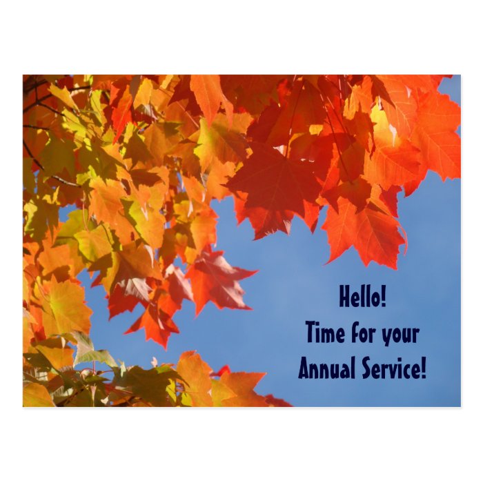 HVAC postcards Fall Annual Service custom Furnace