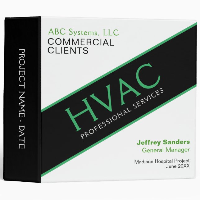 HVAC Professional Business 3 Ring Binder (Front/Spine)