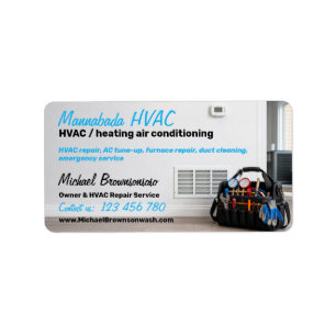 HVAC Repair Heating Cooling Tech Label