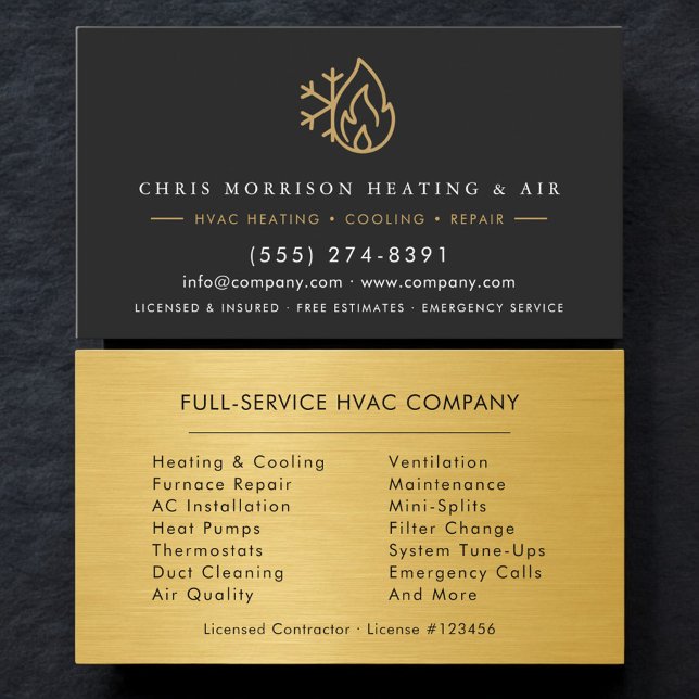 HVAC Repair & Installation Industrial Business Card (Creator Uploaded)