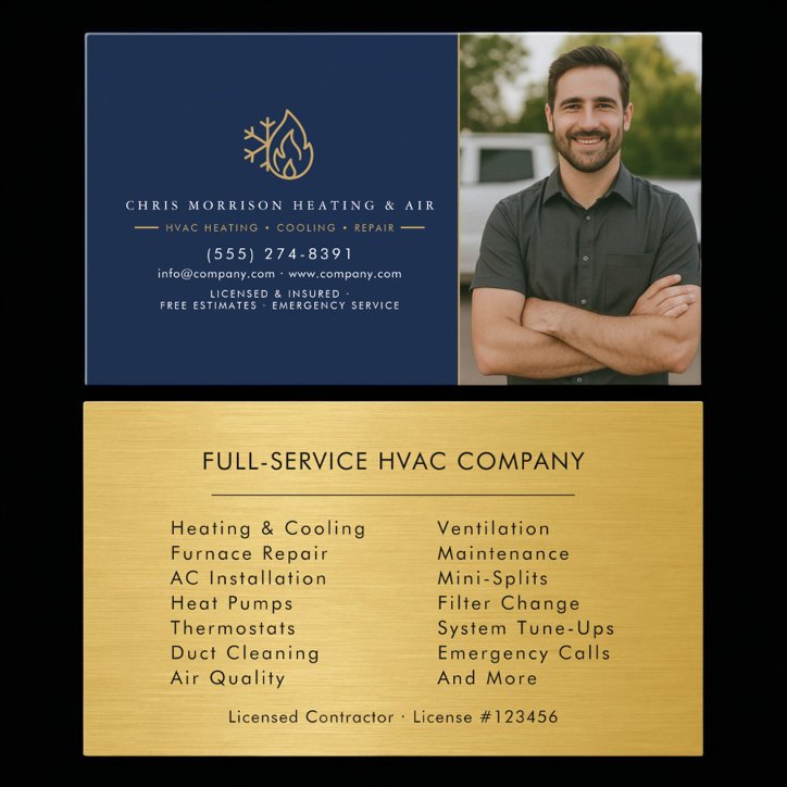 Hvac Repair Installation Photo Business Card