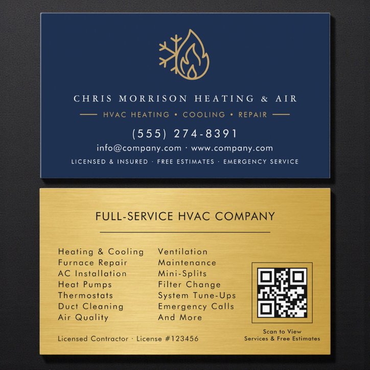 Hvac Repair Installation QR Code Business Card
