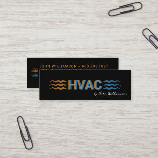 HVAC Service Logo Warm & Cool Air Flow Icons Mini Business Card
