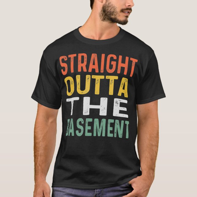 HVAC Shirts For Men Straight Outta The Basement Fu (Front)