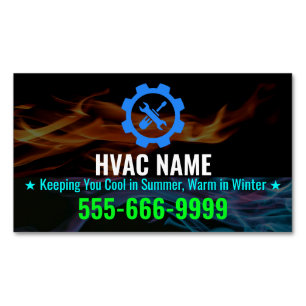HVAC Slogan and Logo for Heating and Cooling Business Card Magnet