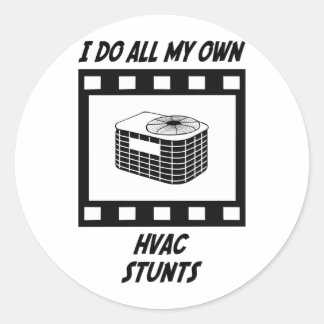HVAC Stunts Classic Round Sticker