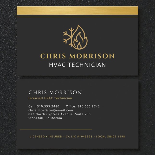HVAC Tech AC Heating Cooling Heat Service  Business Card (Creator Uploaded)
