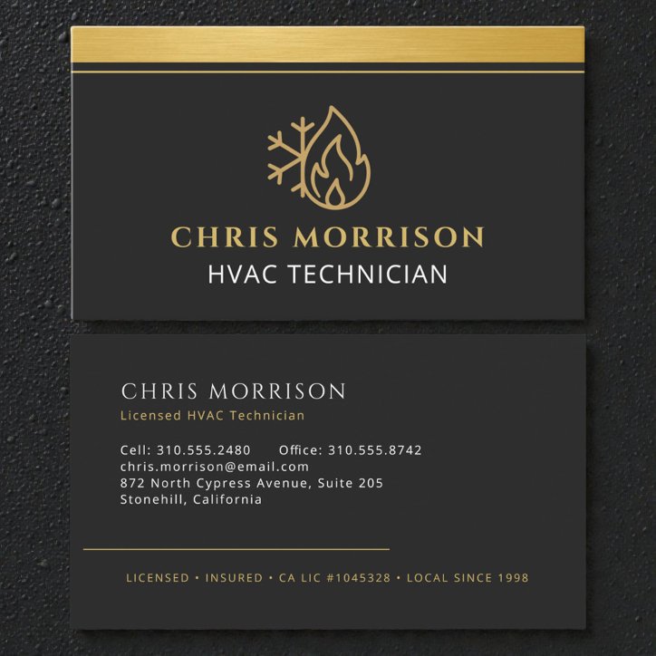 Hvac Tech Ac Heating Cooling Heat Service Business Card