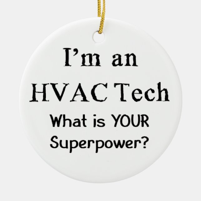 hvac tech ceramic ornament (Front)