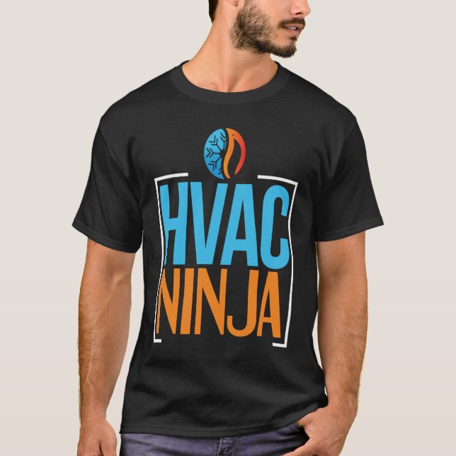 HVAC Tech   HVAC Ninja Humor HVAC Mechanic T-Shirt (Front)