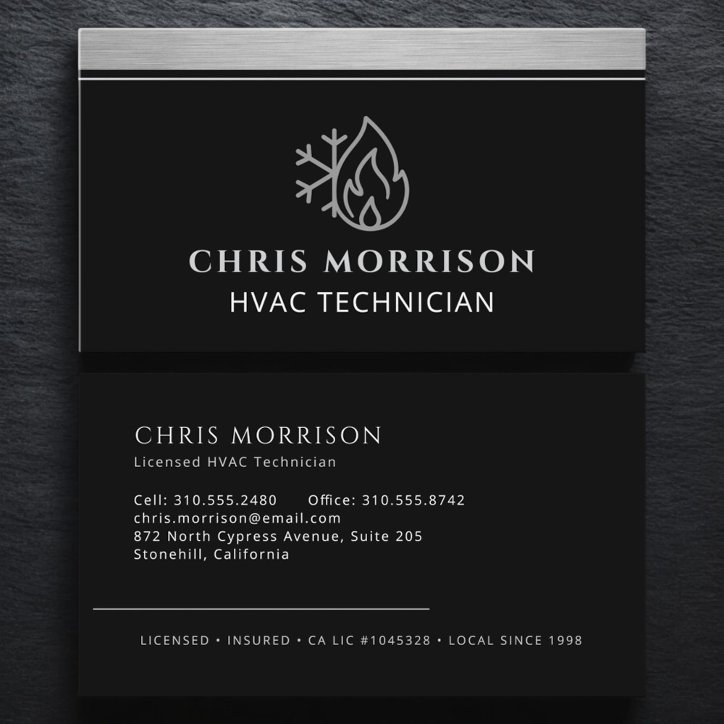 Hvac Technician Ac Heating Cooling Heat Business Card