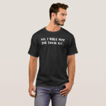 Hvac Technician, Air Conditioner, A/c, Typography T-shirt at Zazzle