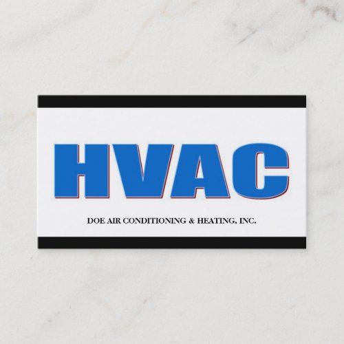 HVAC Technician B/W Bold Business Card Template