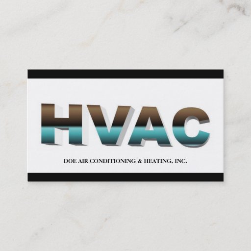 Customizable HVAC Technician B/W Mirrored Business Cards