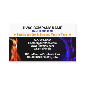 HVAC Technician & Contractor | Professional Slogan Business Card