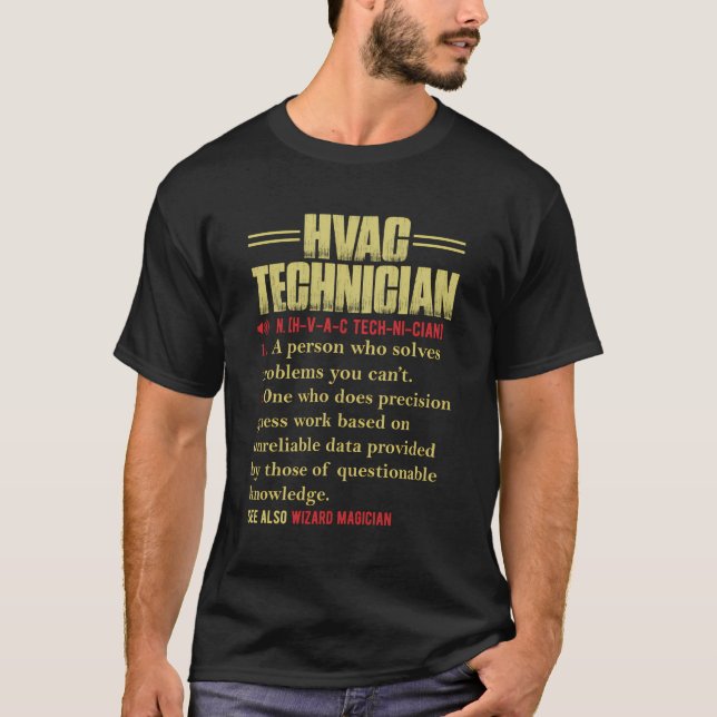 Hvac Technician Definition Funny Hvac Tech Humor T-Shirt (Front)