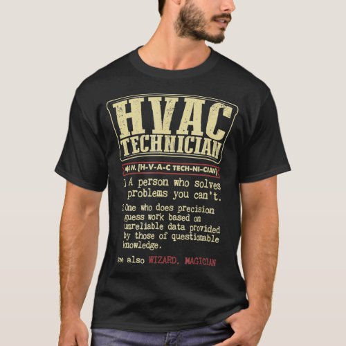 HVAC Technician Funny Definition  T_Shirt