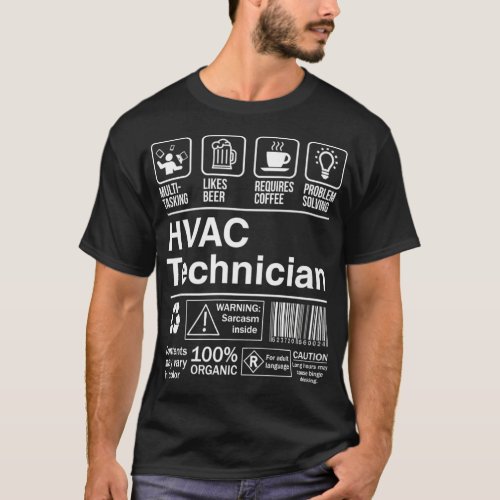 HVAC Technician Funny Description Label Premium  T_Shirt
