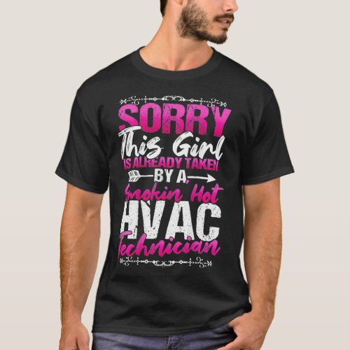 HVAC Technician Gifts Wife Design On Back Of Cloth T_Shirt