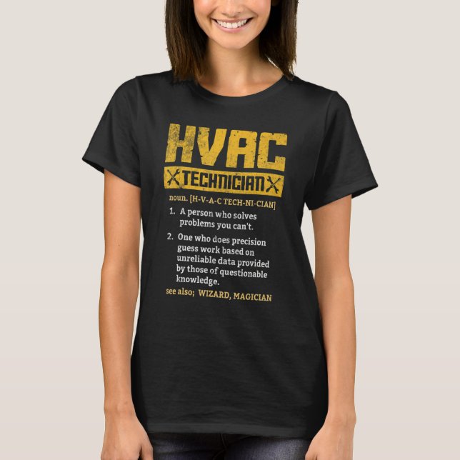 HVAC Technician  Graphic Distressed T-Shirt (Front)