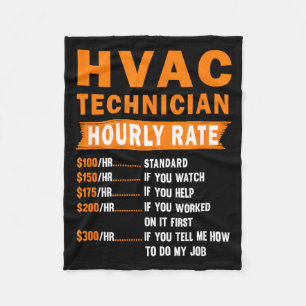 Hvac Technician Hourly Rate Funny Hvac Mechanic Sa Fleece Blanket