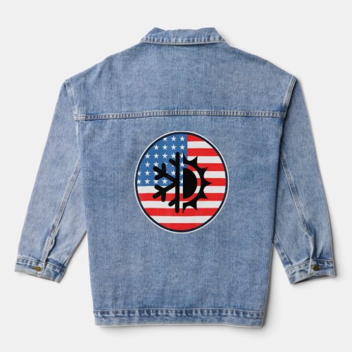 Hvac Technician Hvac Tech Patriotic Us Flag 4th Of Denim Jacket