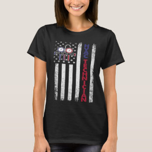 HVAC Technician Men American Flag USA Vintage Gift T-Shirt