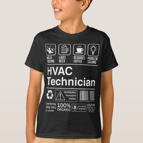 HVAC Technician Product Label T_Shirt