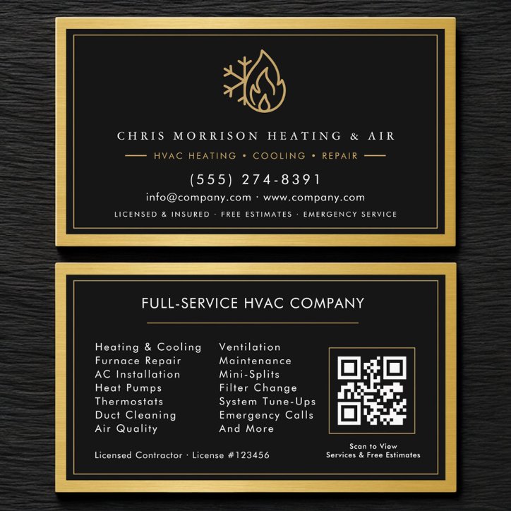 Hvac Technician QR Code Business Card