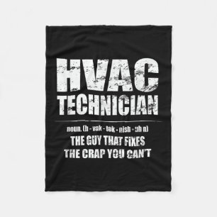 Hvac Technician Shirt Fixes The Crap You Can't Fun Fleece Blanket