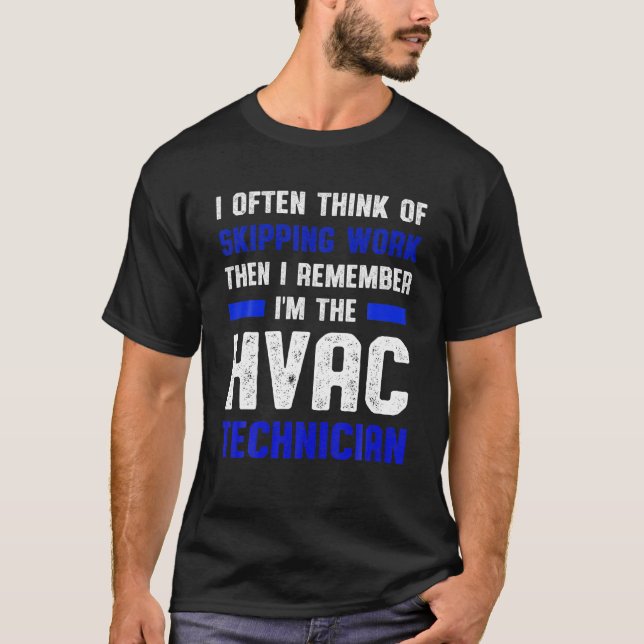 HVAC Technician Skipping Funny HVAC Tech T-Shirt (Front)