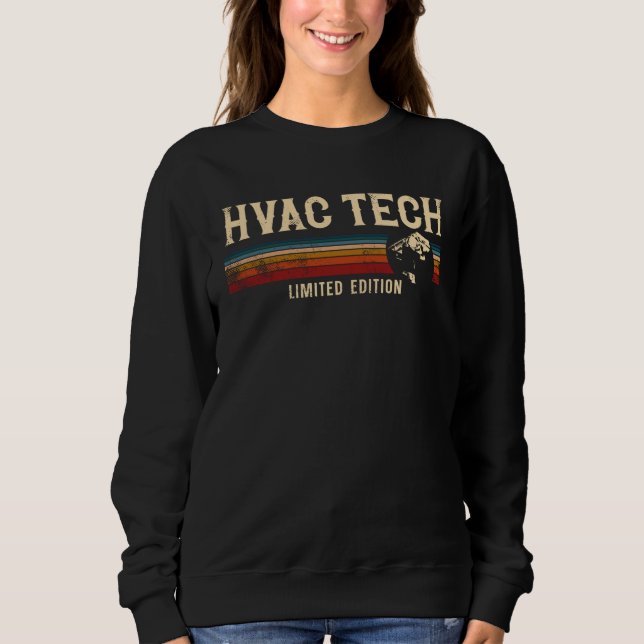 HVAC Technician Tech Retro Vintage Hvac Tech Sweatshirt (Front)