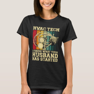 HVAC Technician Tech Vintage Retro Hvac Tech I Fin T-Shirt