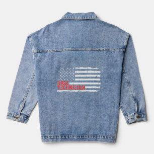 Hvac Technician Us American Flag Hvac Tech  Denim Jacket