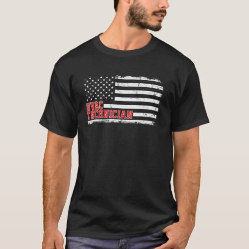 Hvac Technician Us American Flag Hvac Tech T_Shirt