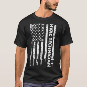 HVAC Technician US Flag Funny HVAC Tech Premium T-Shirt