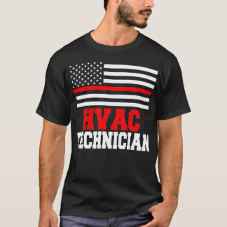 HVAC Technician USA Flags Funny HVAC Tech T-Shirt