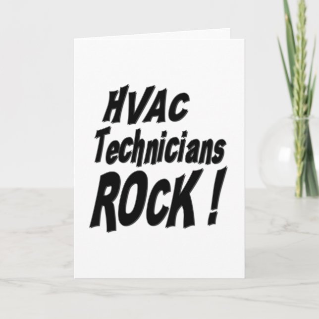 HVAC Technicians Rock! Greeting Card (Front)