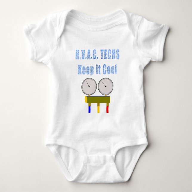HVAC Techs Keep it Cool.png Baby Bodysuit (Front)