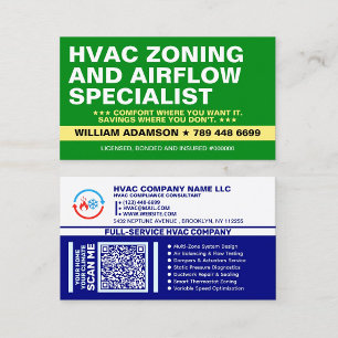 HVAC Zoning and Airflow Specialist Services   AC Business Card