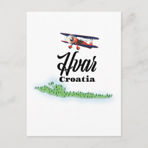 Hvar Croatia map Postcard