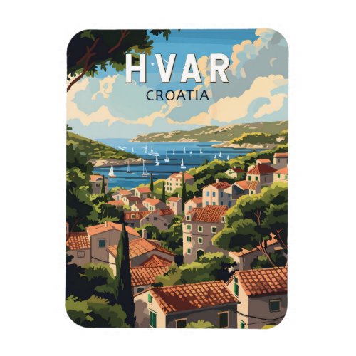 Hvar Croatia Travel Art Vintage Magnet