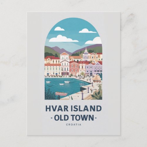 Hvar Island Old Town Postcard _ Explore thPostcard