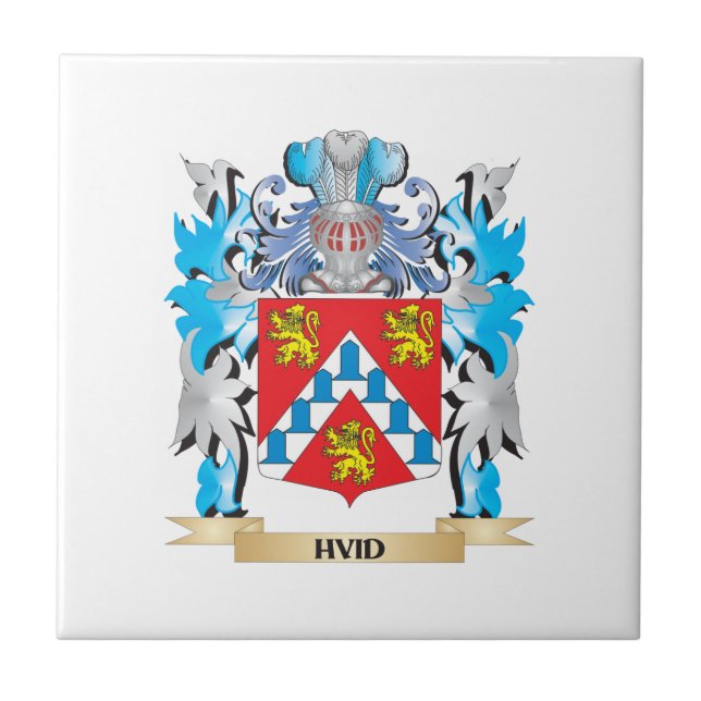 Hvid Coat of Arms - Family Crest Ceramic Tile (Front)
