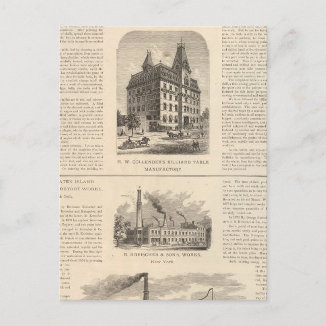 HW Collender B Kreischer and Son Postcard (Front)