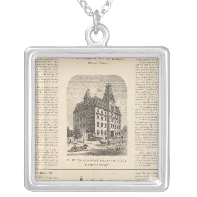 HW Collender B Kreischer and Son Silver Plated Necklace (Front)